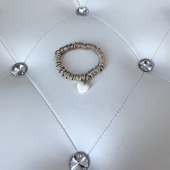 Jewelry - Mixed metαls brαcelet — Silver & White heαrt 🤍🖤